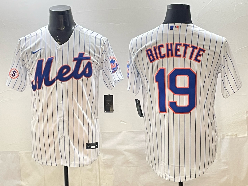 Men MLB New York Mets #19 Bo Bichette white Nike jersey 003->new york mets->MLB Jersey